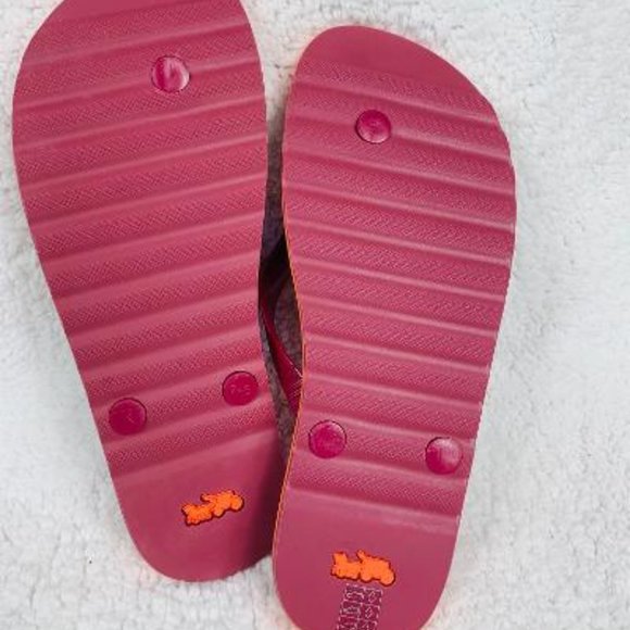 Coach Multi Colored Striped Flip Flops - Picture 5 of 9